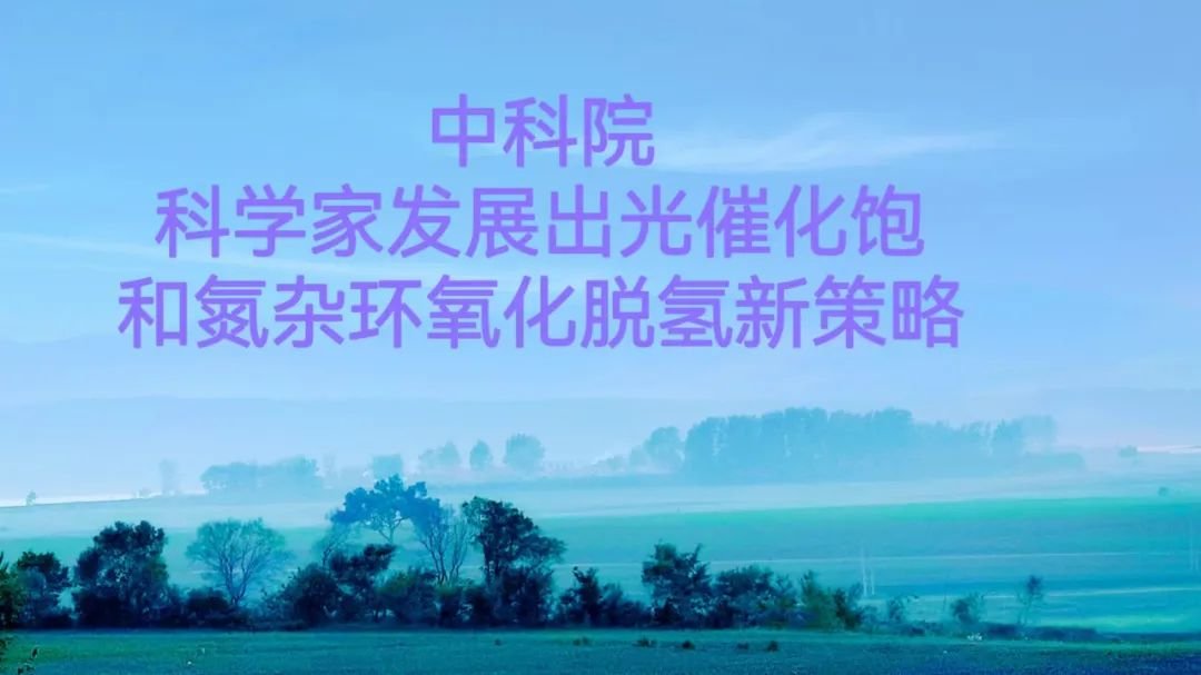 中科院：科学家发展出光催化饱和氮杂环氧化脱氢新策略